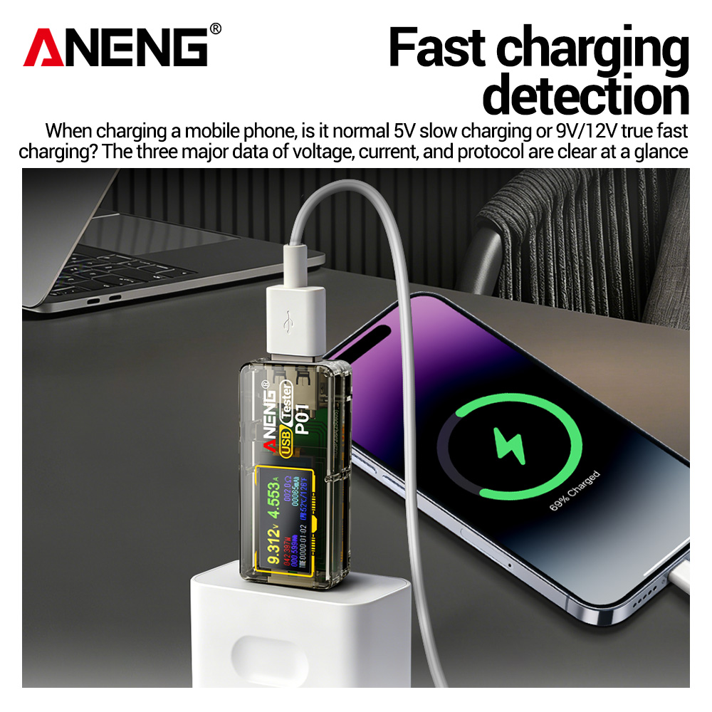 جهاز اختبار USB ANENG P01، مقي - مراجعة Co Detector Plug وسعره